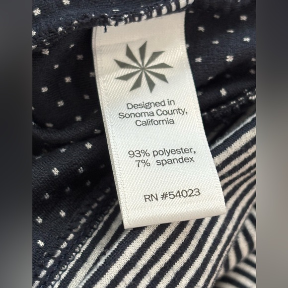 Athleta Hoodie Womens Large Navy White Stripe Half Zip Pullover Soft Pocket - Picture 10 of 14